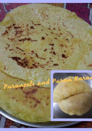 A picture of Puranpoli and Puran Karanji.