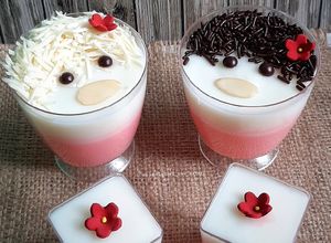 Foto resep Silky Pudding Susu Strawbery