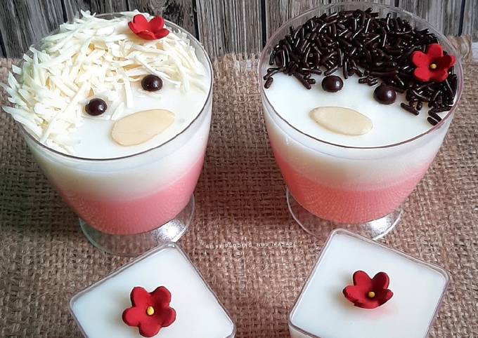 Resep 262. Silky Pudding Susu Strawbery Anti Gagal
