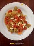 Belgian Endive with Onion, Cherry Tomatoes, Green Olives, and Feta