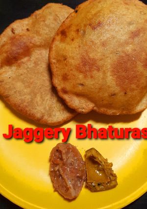 A picture of Jaggery bhatura.