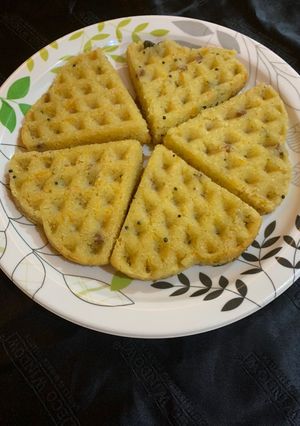 A picture of Savoury waffles in silicon mould.