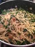 Espagueti con camarones