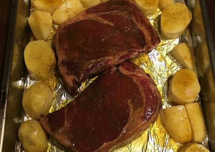 Steps to Make Speedy Beef stake with potatoes