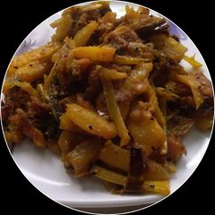 A picture of Cauliflower stem stir fry.