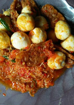 Foto resep Sambal pedas telorpuyuh +tempe