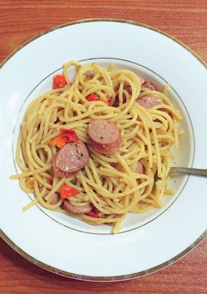 Foto resep Spaghetti Sosis Aglio Olio