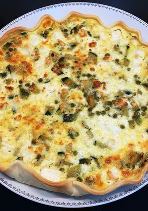Une photo de Tarte courgettes petits pois feta