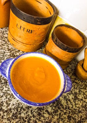 Une photo de Velouté de potimarron au lait de coco