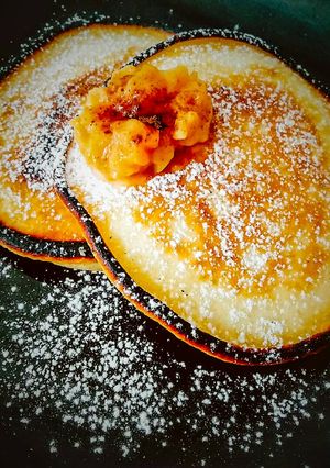 Una foto de Hotcakes de Yogourt y Coco