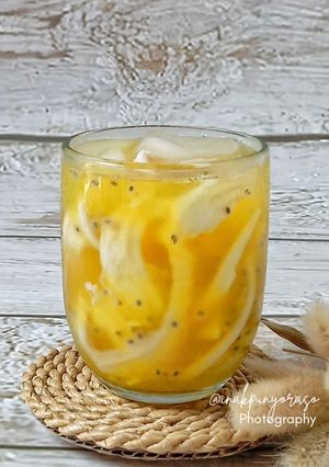 Foto resep Es jeruk 🍊kelapa muda