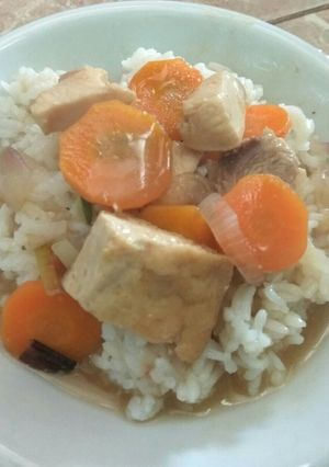Foto resep MPASI 15 bulan Sapo Tahu Ayam