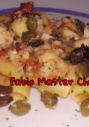 Foto di Paccheri con Stoccafisso, Pomodorini, Capperi e Olive Nere