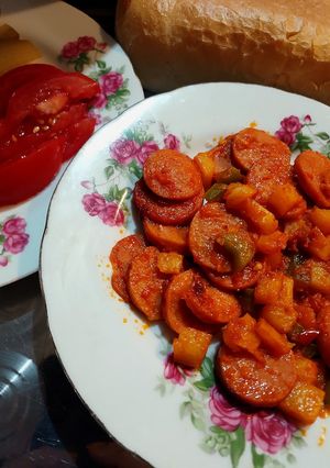 عکسی از دستور خوراک سوسیس 😋