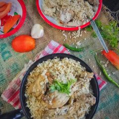 Creamy White Chicken Pulao A picture of Creamy White Chicken Pulao.