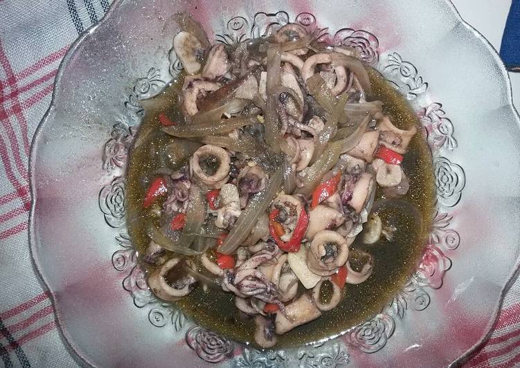 Cara mudah meracik Cumi bumbu hitam yang praktis
