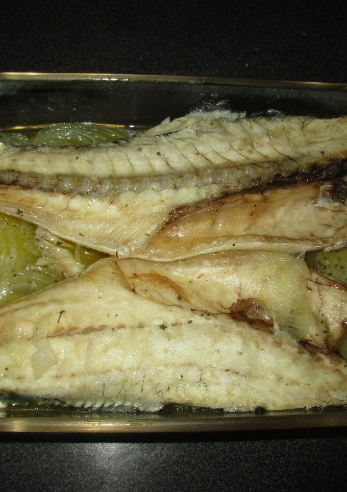 Una foto de Lubina al horno microondas