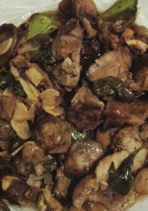 Foto resep Oseng ati ayam jamur bahan seadanya