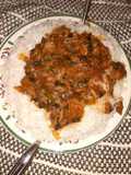 White rice wth vegetable soup