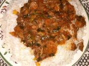A picture of white rice with vegetables