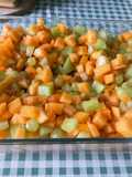 Salade de fruits aux deux melons, raisins et abricots
