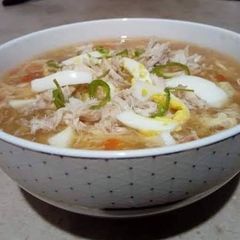 Chicken corn soup A picture of Chicken corn soup.