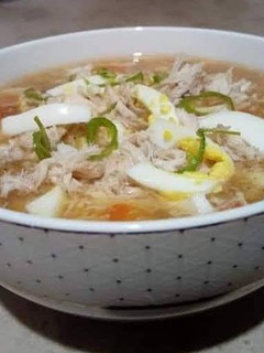 A picture of Chicken corn soup.
