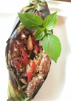 Foto resep Nasi Bakar Merah isi Tongkol
