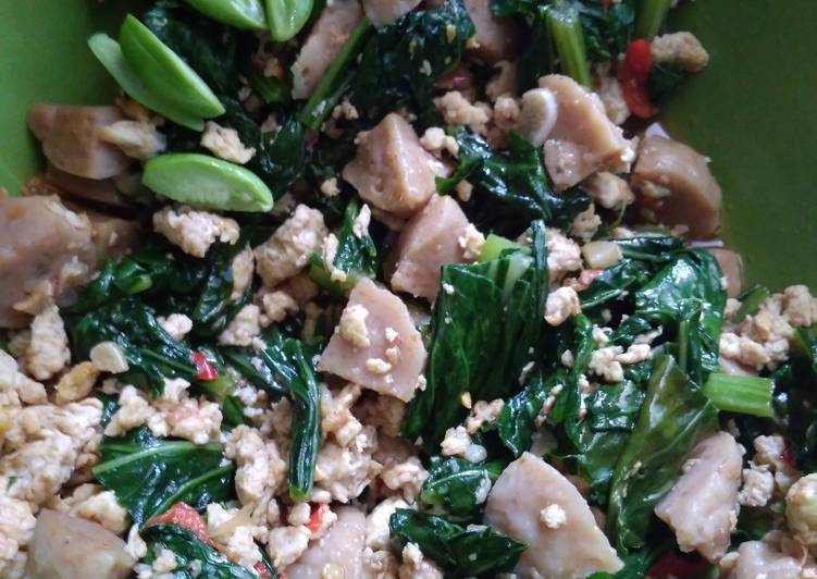 Orak arik sawi telur baso