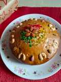 Plum cake -loaded with dry fruits (soaked in red grapes juice)