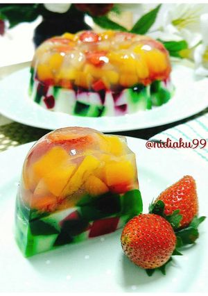 Foto resep Puding buah mozaik