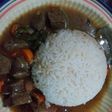 White rice with kidney sauce
