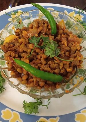 A picture of Green moong ki sabji.