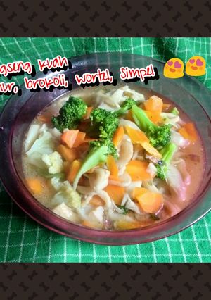 Foto resep Tongseng kuah jamur, brokoli, wortel simpel