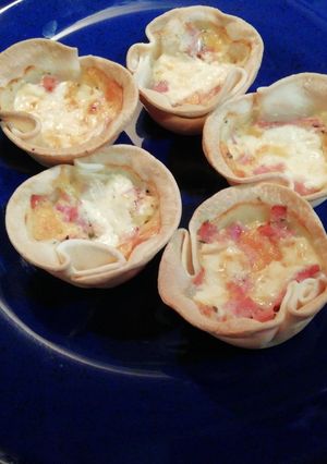 Una foto de Canastitas de Jamón y queso