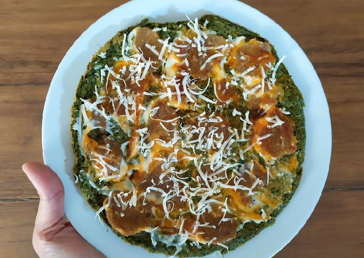 Langkah Mudah untuk Membuat Green Oat Pancake (Pizza Sehat), Enak Banget