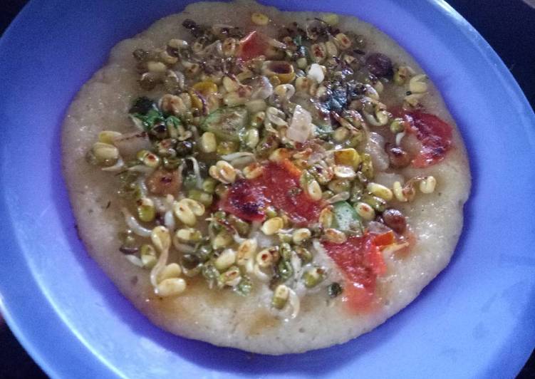 Recipe of Quick Sprouts &amp; veg Uttapam