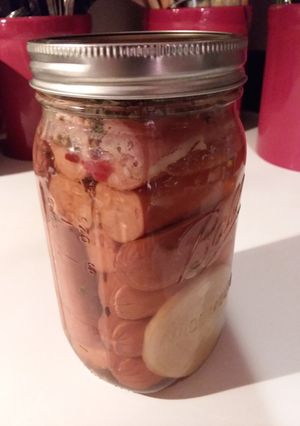 A picture of Pickled sausage.