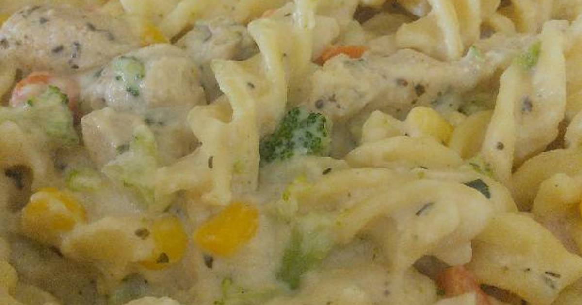 Pasta jardinera Alfredo con pollo Receta de JossCT Cookpad