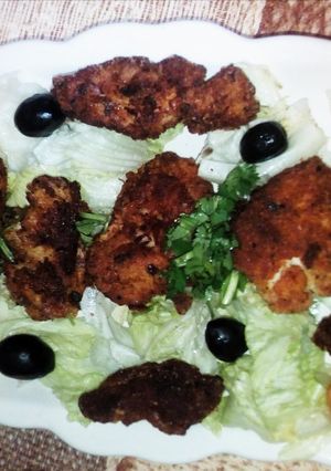 صورة لوصفة شرائح الدجاج المقرمشه
