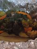Filete de pescado a vapor con verduras