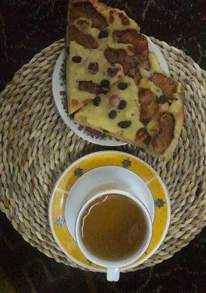 عکسی از دستور 💚🍏کیک سیب و دارچین با مقداری زنجبیل(بدون فر)🥧💛