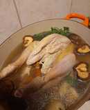 Guinea fowl bouillon, preparation for Xmas
