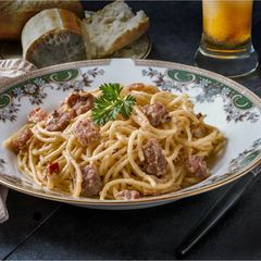 A picture of Spaghetti carbonara percal.