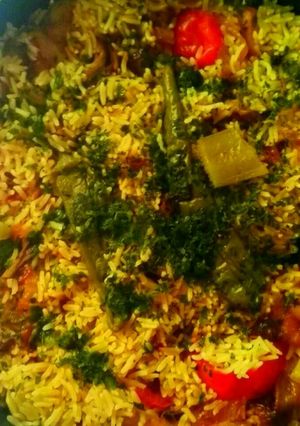 صورة لوصفة رز بالخضار