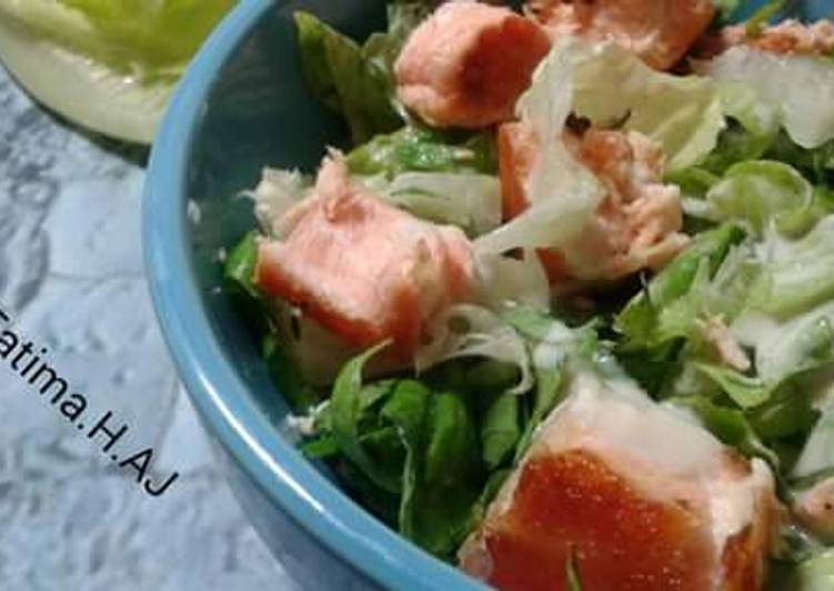 Easiest Way to Prepare Super Quick Homemade Salamon caesar salad