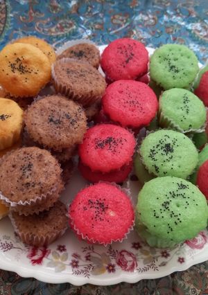 عکسی از دستور کیک یزدی لقمه ای رنگی