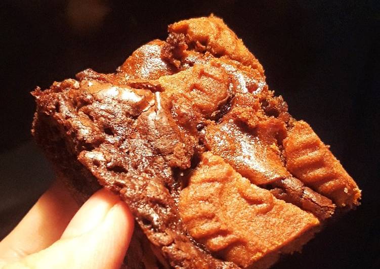 Biscoff x Milo Brownies ♡ Shiny Crust & Fudgy Choco ❤