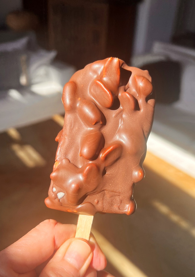 Una foto de “Sanito”, bombón, helado