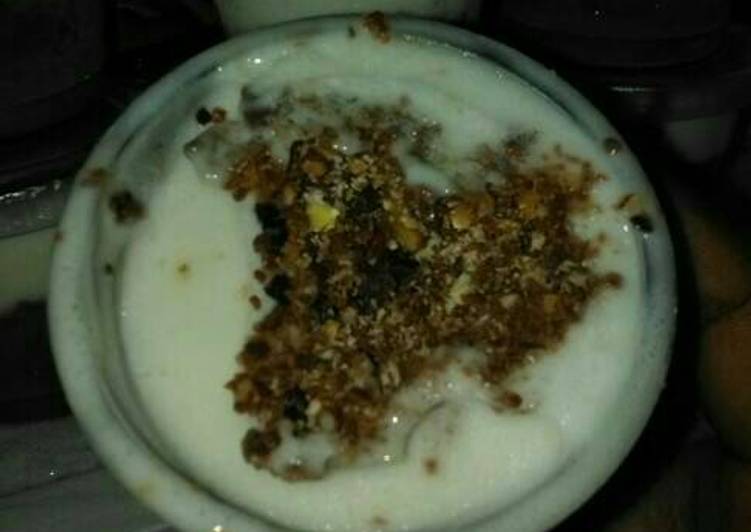 Es krim lembut no mixer, topping silverqueen